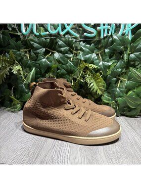 SUAVS Legacy Sneaker M 7 W 9 Brown Knit High Top Shoe Recycled Washable